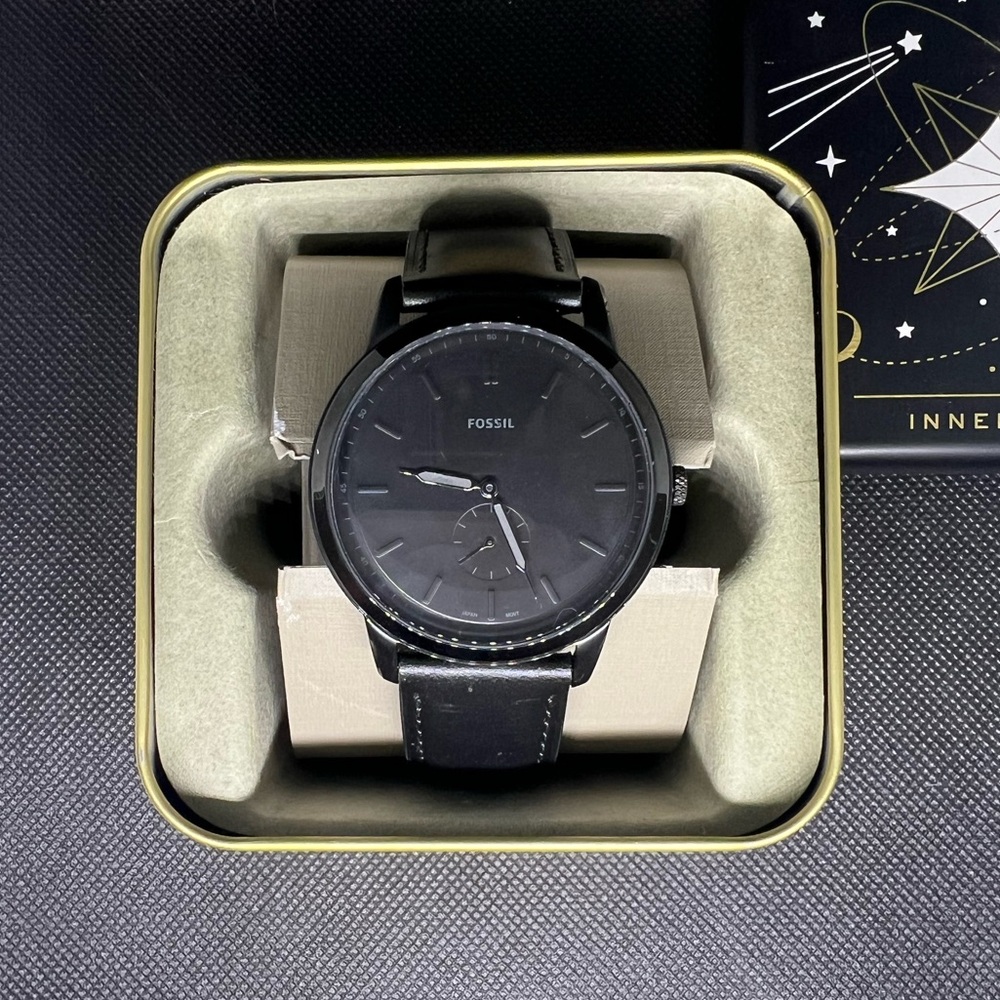Fossil FS5447 The Minimalist Black Leather watch